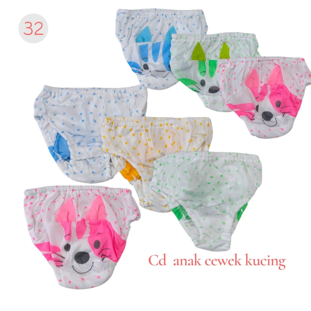 Celana Dalam Anak Cewe Kucing UK S, M, L, XL