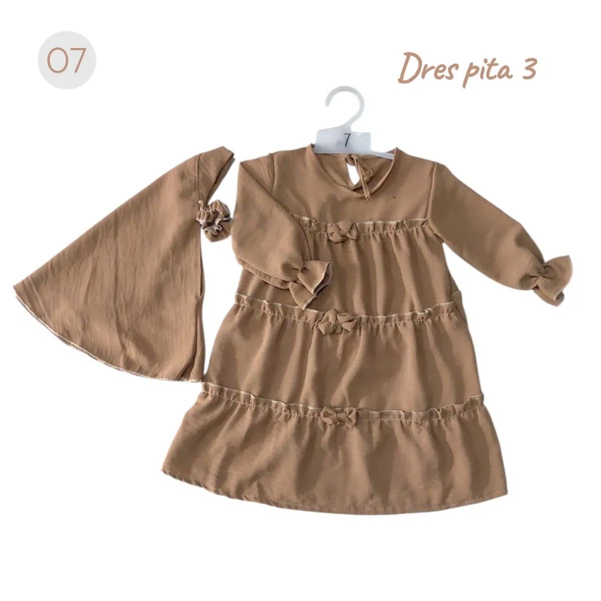 Dress Gamis warna Pita Three, Usia 1-2Th