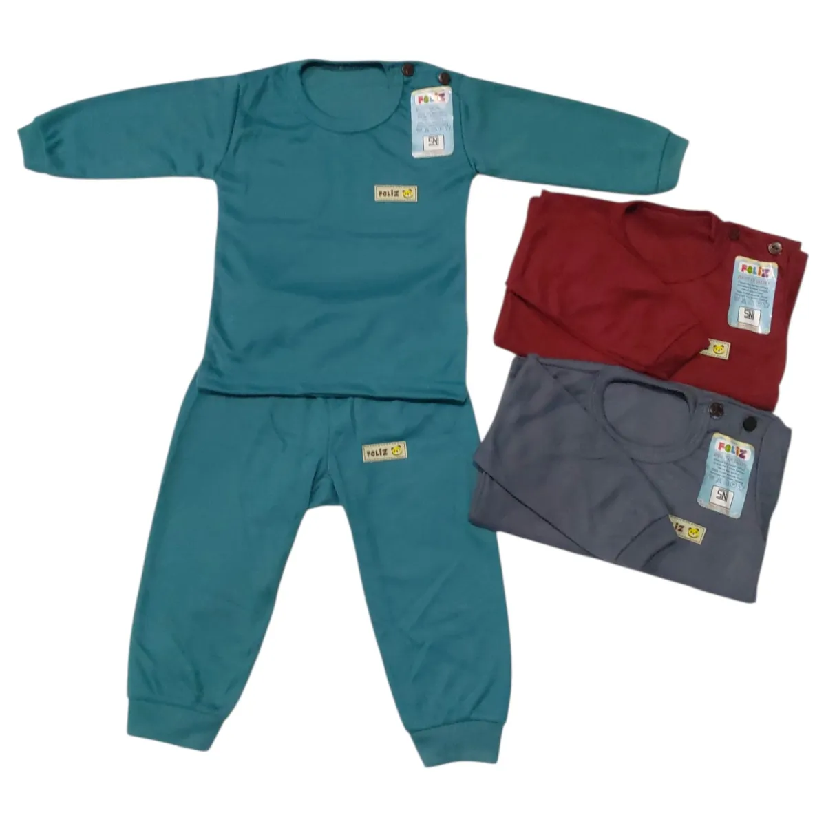 Stelan  Felis Warna Polos kancing Bahu Pendek (Copy)